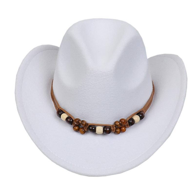 Western Cowboy Top Hat Spring And Autumn New Jazz Hat Big Brim Pentagram Belt Accessories Felt Hat Men And Women
