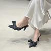 Fashion Summer Women's Slippers Pointed Toe Bow Tie Dress Sandals 2025 New Fashion Closed Toe Thin Heel Elegant Modern Slippers Zapatos