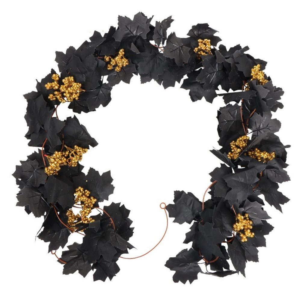 

Пластиковая искусственная лоза с листьями клена, реалистичные искусственные растения, подвесная гирлянда, День благодарения чёрный