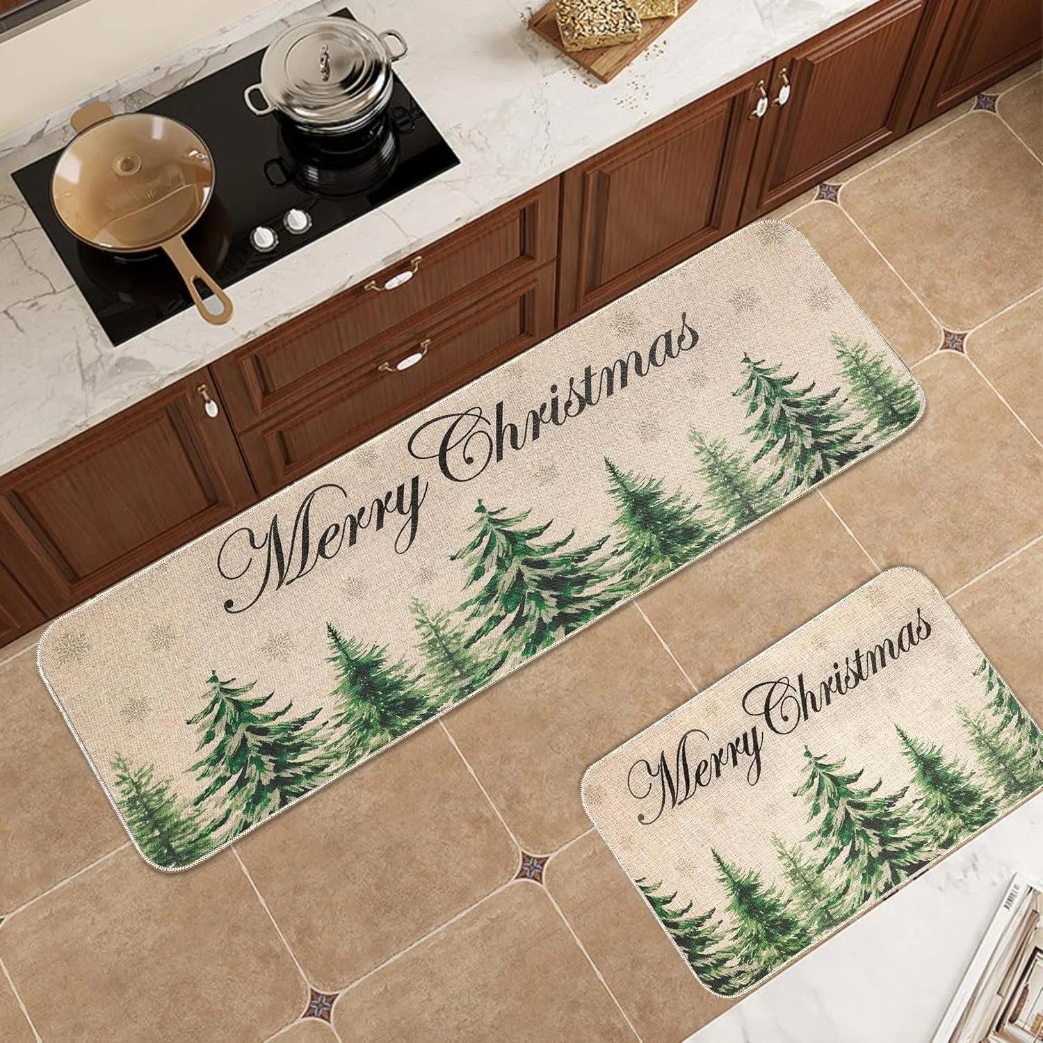 

Cute Gingerbread Man Christmas Crystal Velvet Carpet Home Toilet Absorbent Dirt Resistant Kitchen Carpet Home Decor 50X80CM(1.6X2.6FT)