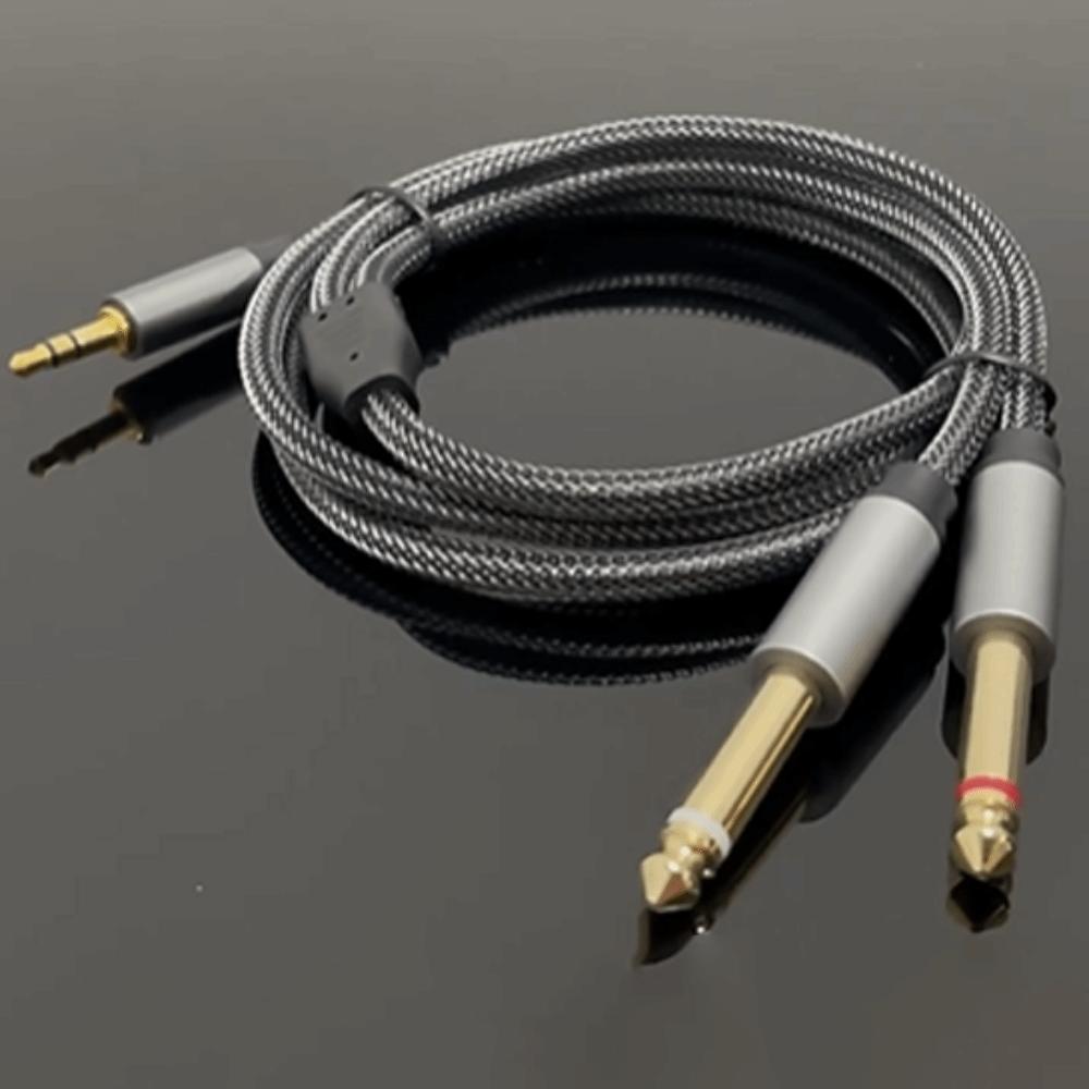 2 in 1 3.5mm To 2 6.35mm Audio Cable 3.5mm Jack To 6.5mm Jack Cable  Speaker/Mixer/Amplifier/TV