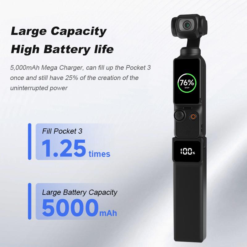 For DJI Osmo Pocket 3 5000mAh Battery Handheld Power Bank Hand Grip for Osmo Pocket 3 Accessorie