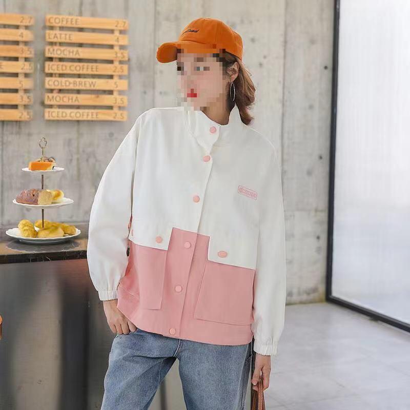 

Korean-Style Women s College Jacket, Autumn/Winter 2021: Versatile, Loose Fit, Casual Retro Hong Kong Style 2XL (75-82.5kg) розовый