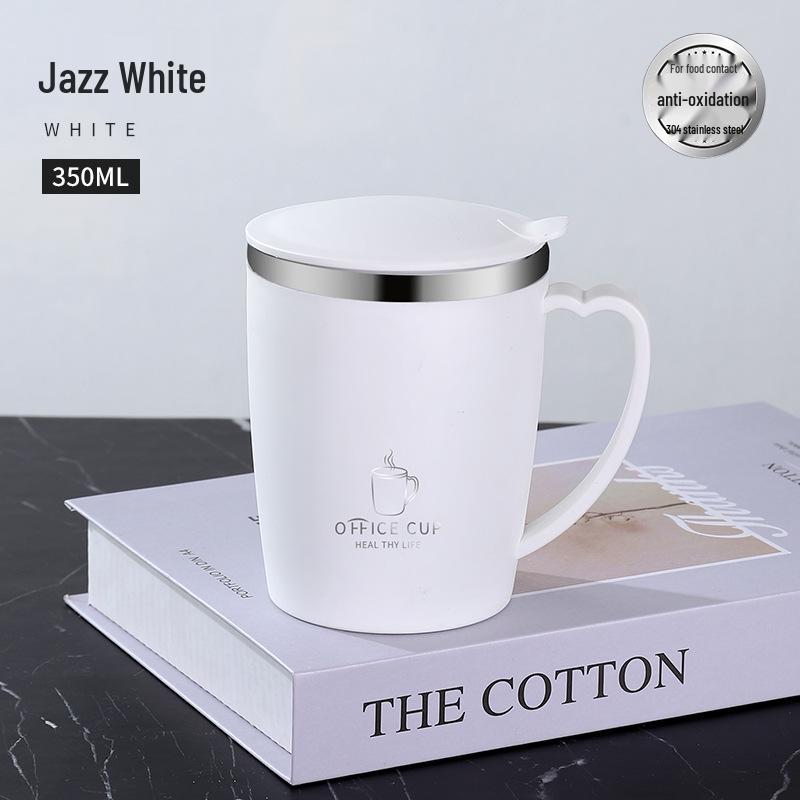 Isolierter Kaffeebecher aus 304 Edelstahl mit Deckel - Doppelschichtig, tragbar, farbiger Becher für Büro- oder Außengebrauch.