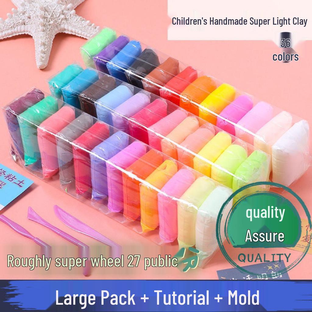 Super Light Clay Modeling Set - 12, 24, or 36 Vibrant Colors for Kids' DIY Playdough Crafting