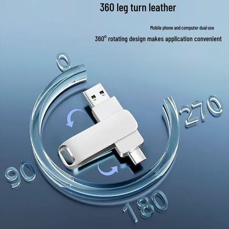 256GB Dual Interface USB Flash Drive with Type-C and 128GB Storage for Phone, Computer, Office, and Car with Fill Light