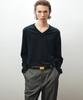 NOIRER Silky V-Neck Knit (Navy)