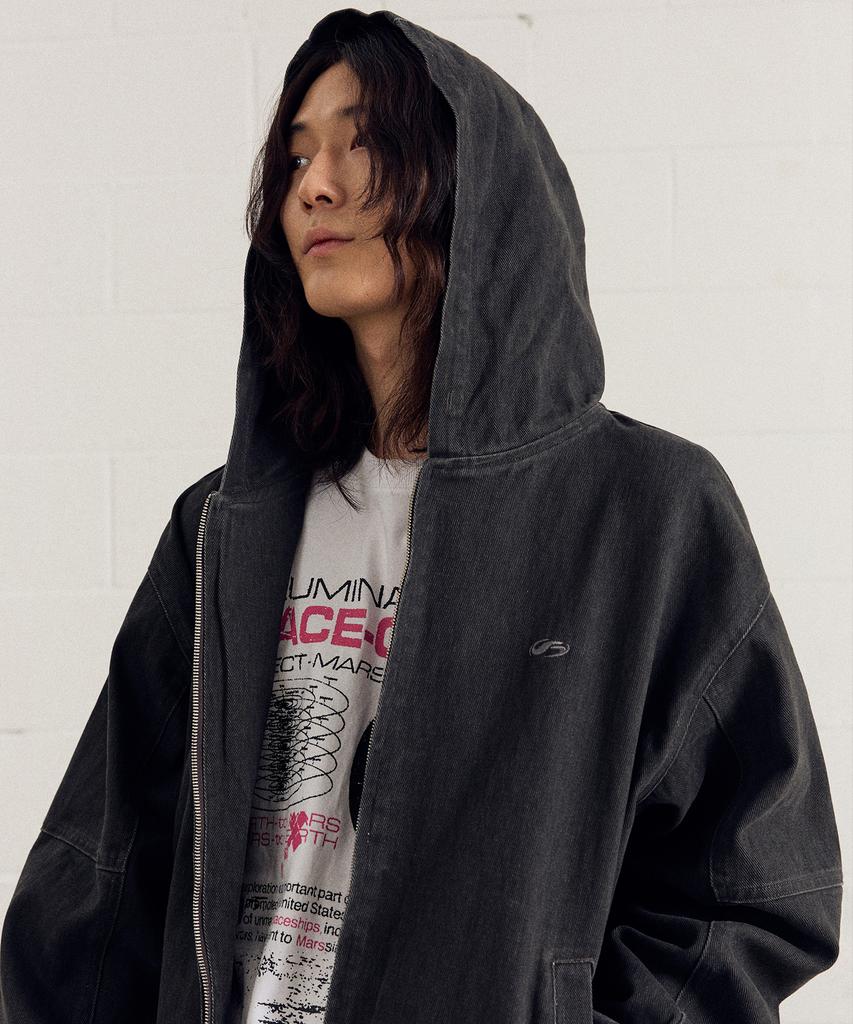 Filluminate Washed Active Hooded Jacket - Charcoal