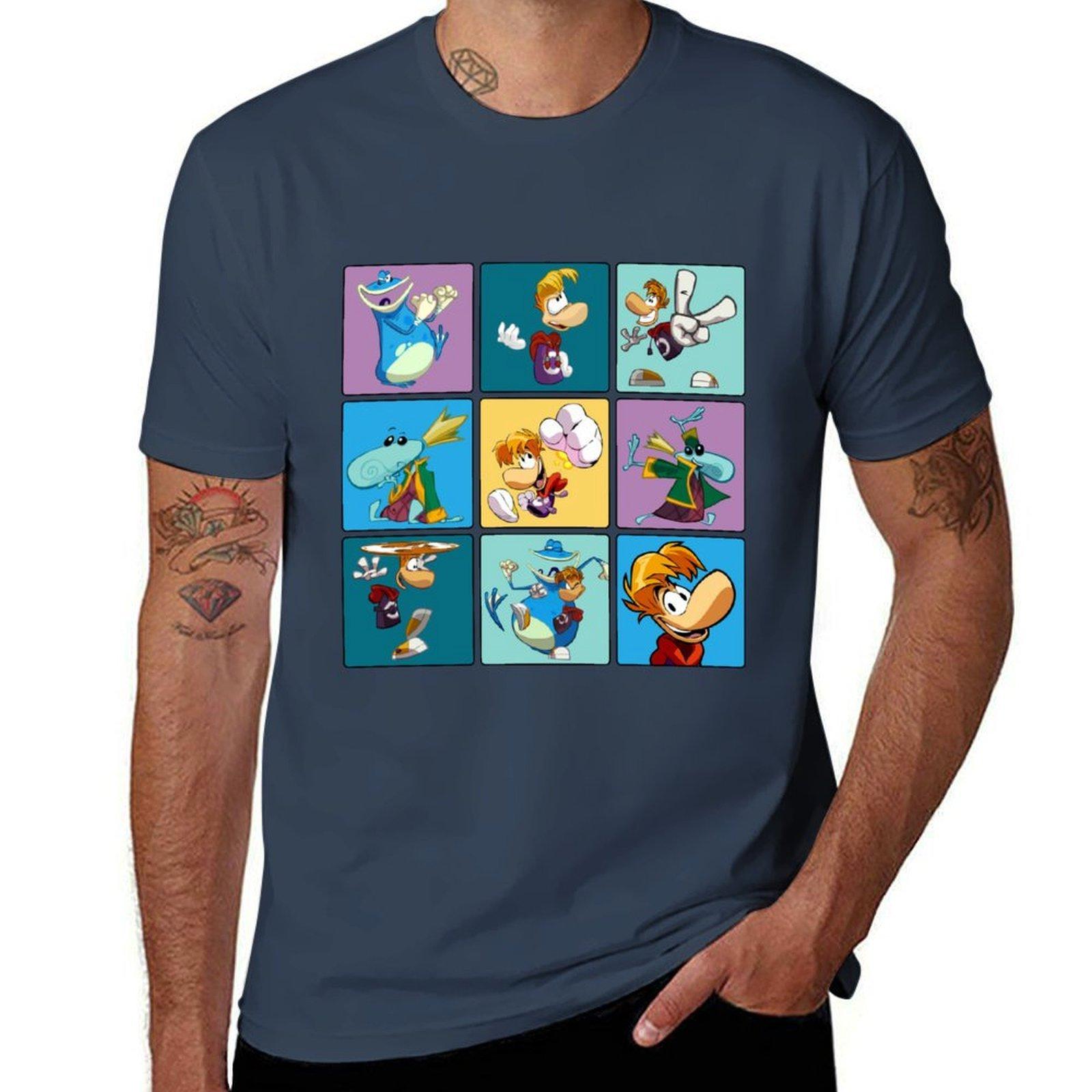

Rayman Squares TShirt Casual Loose Short Sleeve Tee for Men S