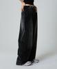 Unknown Planet Custom One-Pleat Wide Corduroy Pants Washed Black
