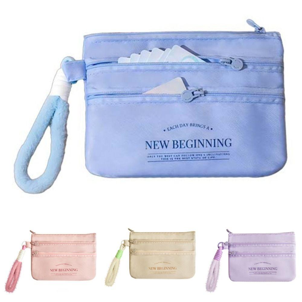

Waterproof ID Card Storage Bag Safe Plane Ticket Bag Protective Case Passport Holder Wallet Women бежевий