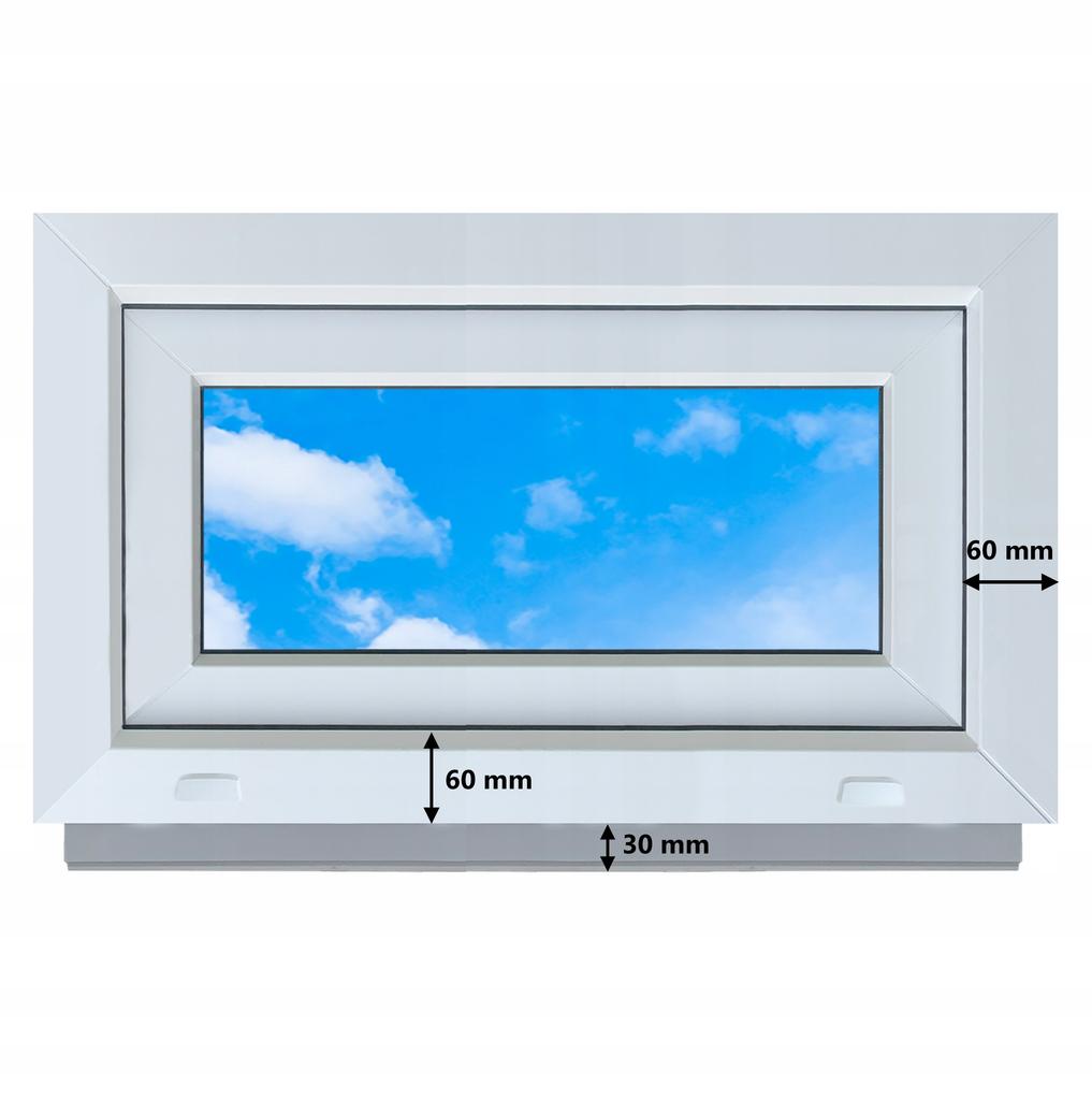 PVC Window White 70x40 RIGHT, New 700x400 Mm Tilt and Turn Double-glazed RU