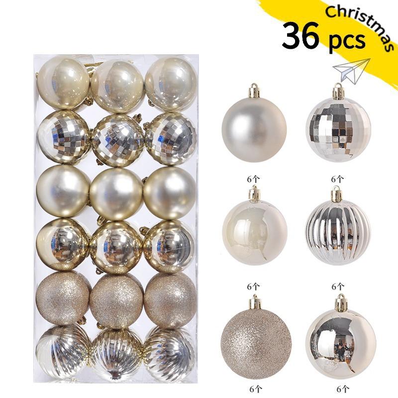 24/36Pcs Christmas Decoration 3/4CM Balls Hanging Christmas Tree Pendants Ornaments for Home Party Decor New Year Gift Accessory