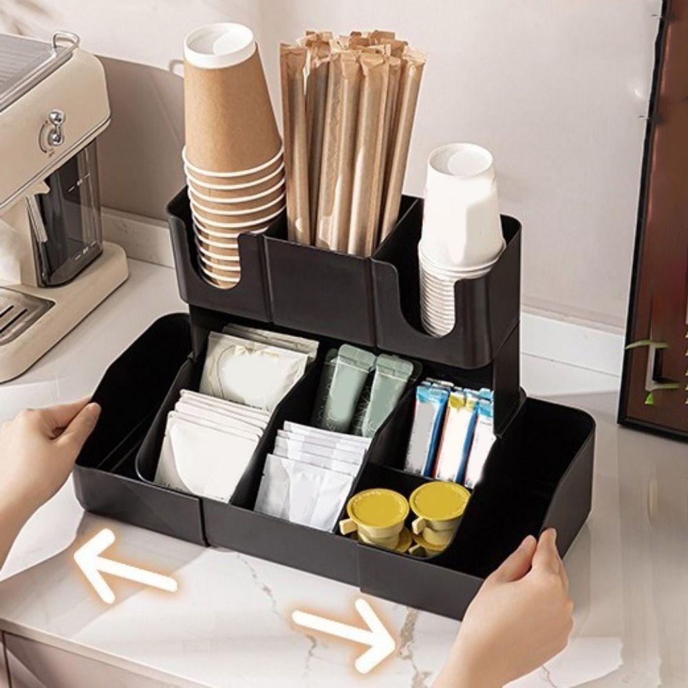 Plastic Disposable Paper Cup Holder Large Capacity Cup Dispenser Cup Straw Storage Rack  Office