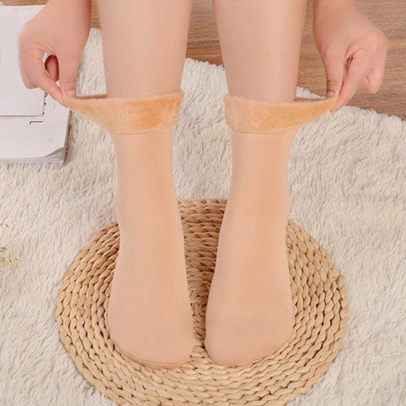 Winter Warmer Women Thicken Thermal Wool Cashmere Snow Socks Seamless Soft Solid Velvet Boots Floor Sleeping Sock Unisex