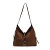Casual Retro Suede Bag Women's Fashion Versatile Messenger Bag Shoulder Commuter Tote Bag