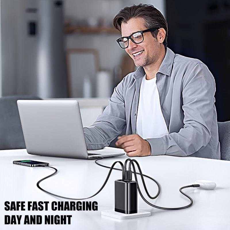 65W Chargers Featuring Retractable Cable Design For High Speed PD Charging Of Smartphones And Laptops
