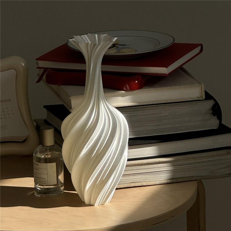 Shiny White Plastic Vase Glossy Decorative Centerpiece for Home Party Decor Lightweight and Durable Waterproof Vase Roomdecor