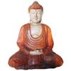 Buddha Statue Hand Carved Wood 30cm Hand Down