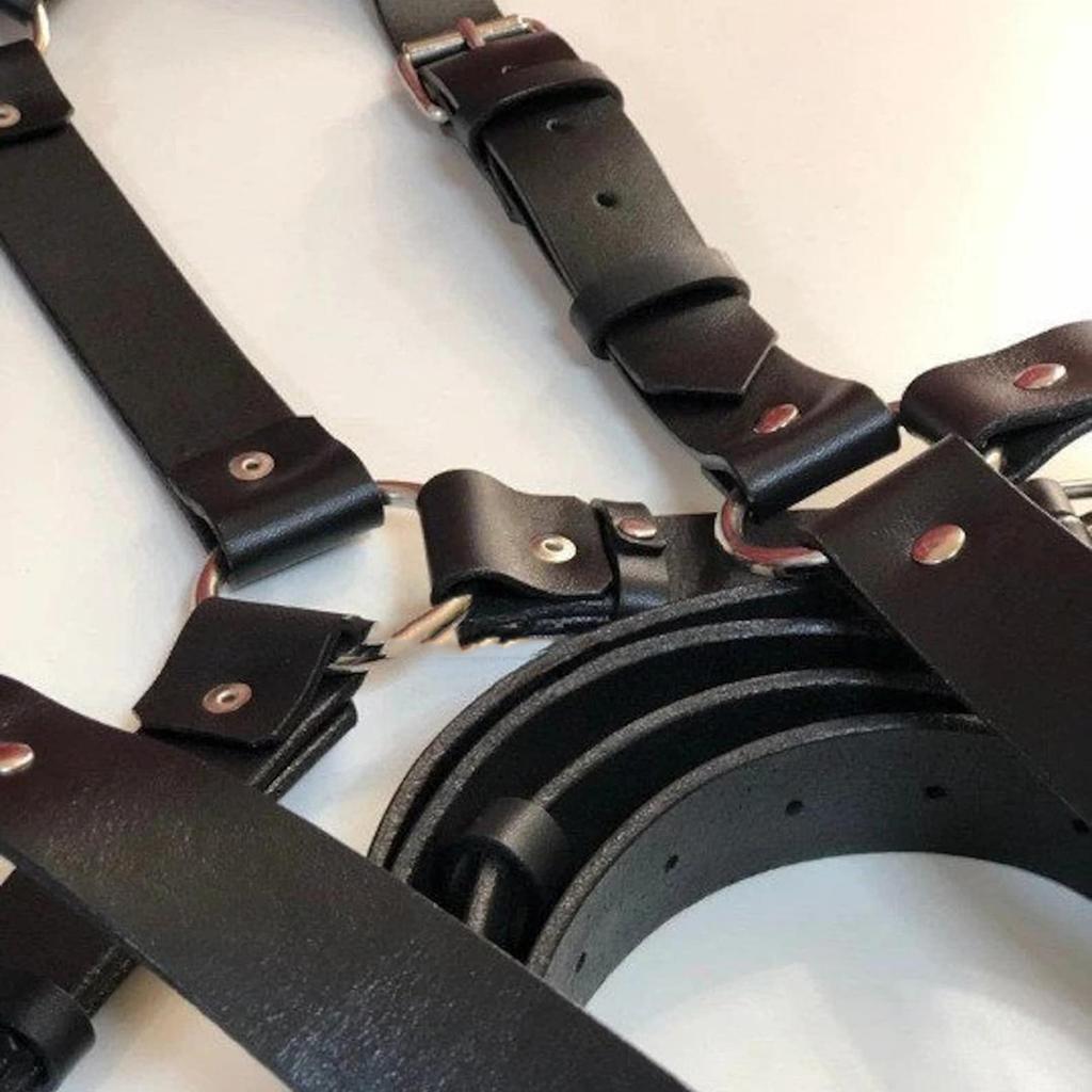 Damen Trend Punk Hüftgürtel Bondage Taillenband Hosenträger für Damen Ledergürtel Weiblich Street Style Gothic Bekleidungszubehör