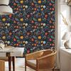 Ladybugs Wallpaper Navy Blue and Graphite for Living Room and Bedroom 50x1000