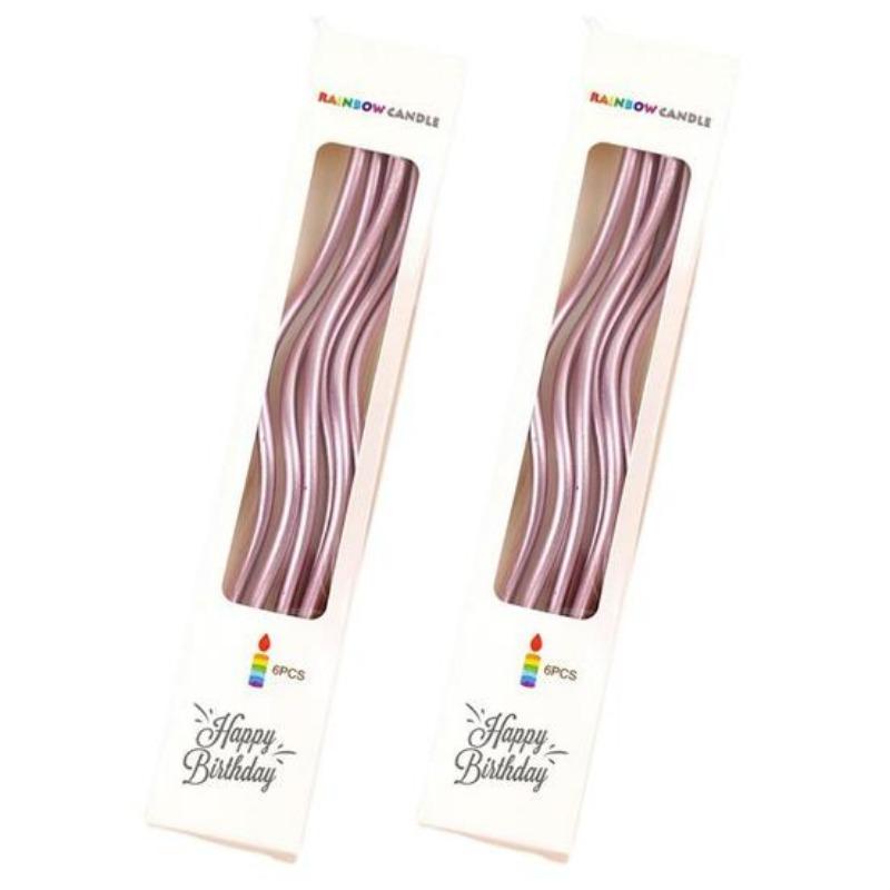 12 Pcs Spiral Candles Inflammable Threaded for Party