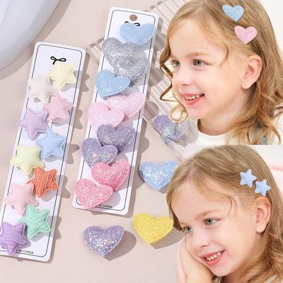 10 Stück Kinder Bunte Mini Stern Haarspangen Mädchen Kinder Süßigkeiten Liebe Haarspange Entenschnabelspangen Baby Haarschmuck Geschenk