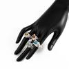 Fashionable Sturdy Metal Geometric Rings Set with Stylish Gemstones Portable for Fashion Women Ladies Casual Wear