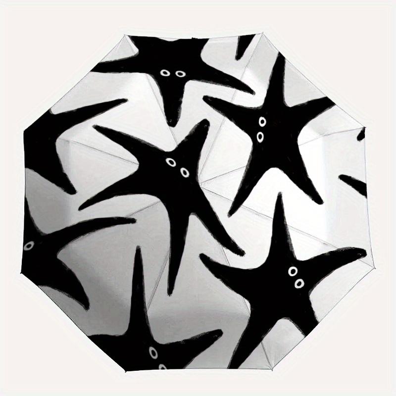 

1pc Starfish Automatic Folding Umbrella, Portable & Foldable Design with 8 Ribs, Casual Outdoor Accessory yy250805068