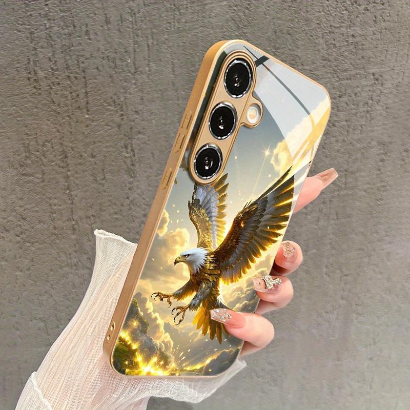 Electroplated gold new phone case for Samsung Galaxy S26 Ultra S25 Plus S24 S23 S22 fe tempered glass Artistic texture patterns