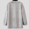 Spring Autumn Women's Plush Coat Simple Short V-Neck Faux Fur Coat