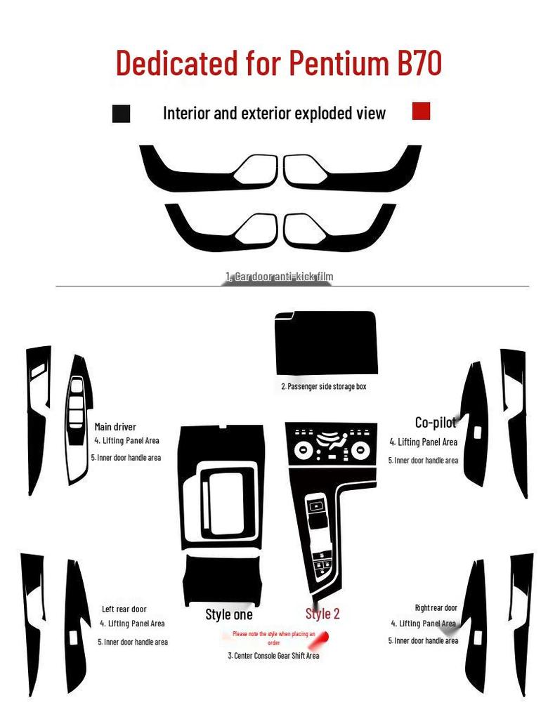 2021 Bestune B70 Interior Gear Shift Decoration Sticker