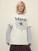 [mardimercredi] Unisex T-Shirt Flowermardi_Elfenbein Marine