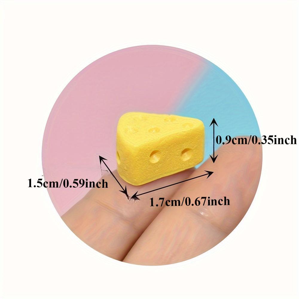 10 Mini Cheese Model DIY Craft Accessories - Realistic Yellow Cheese Blocks with Brown Mud Layer, Perfect for Jewelry, Home, and