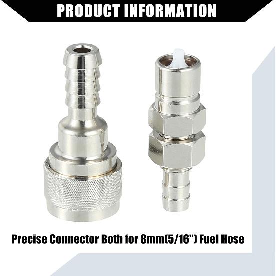 5/16" Boat Fuel Connector Male Female And Locking Nut For Tohatsu For Nissan 2/4-Stroke Outboard 5-90HP Engine/Marine Boat Motor Fuel Tank