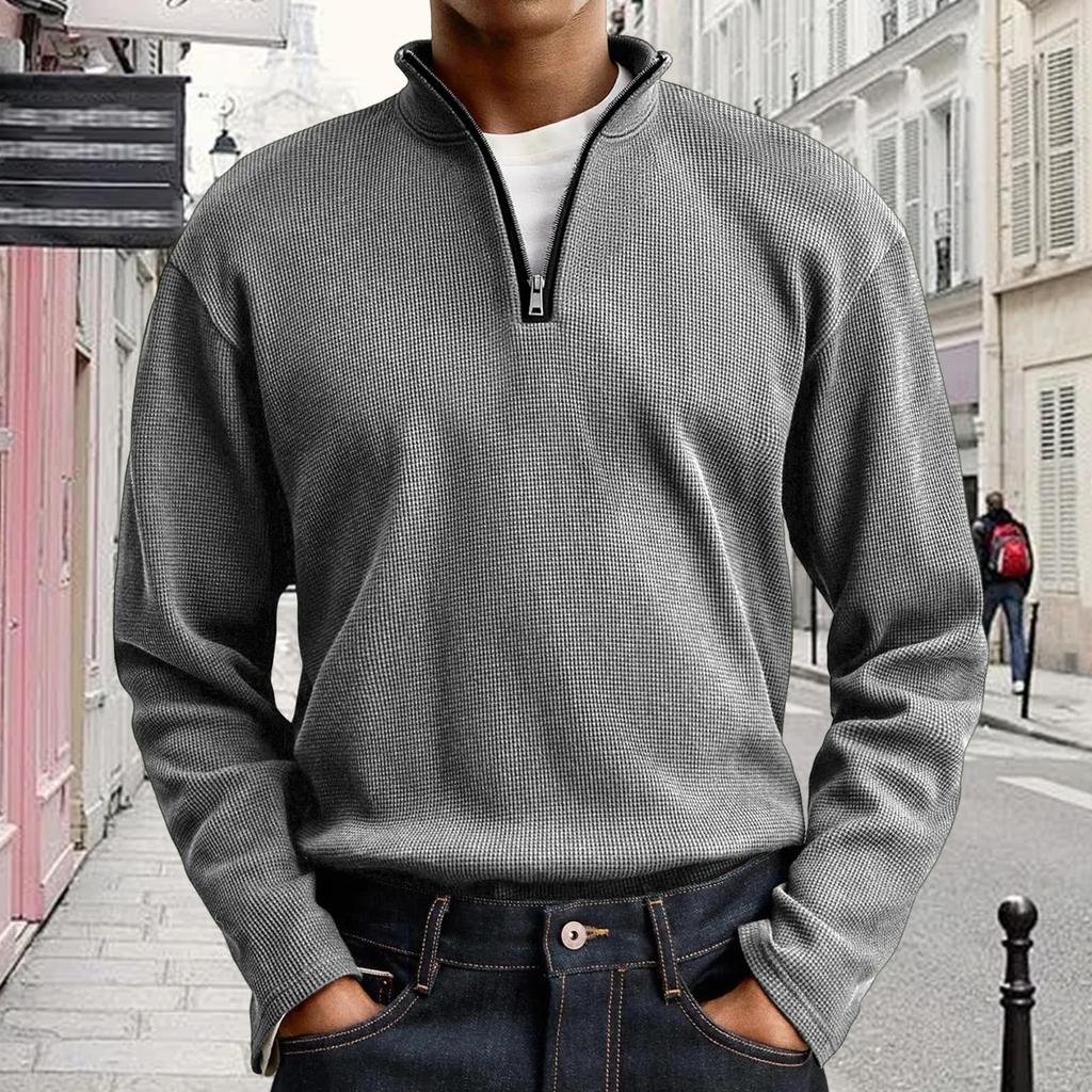 Men's Casual Pullover Lightweight Neck Sweatshirt Long Sleeve Shirts