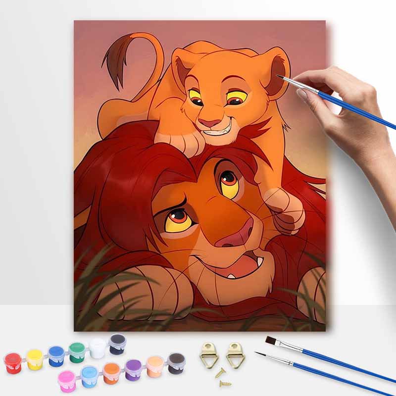 Disney Oil Painting Kit Canvas Lion King DIY Home Decor Gift 20x30cm