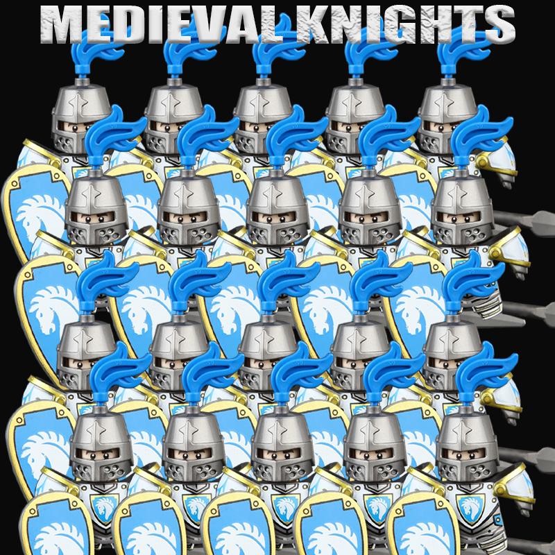 Medieval Military Soldier Series Building Blocks Castle Black Eagle Green Dragon Knights Figures Militia Accessories Bricks Toys
