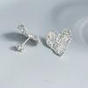 925 Sterling Silver Earrings For Women Trendy Simple Sparckling Heart Zircon Earring Jewelry Prevent Allergy Party Accessories