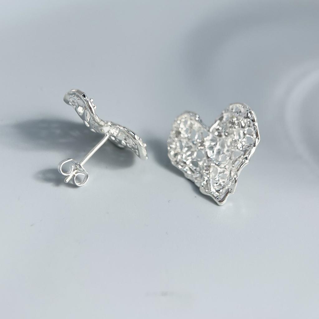 925 Sterling Silver Earrings For Women Trendy Simple Sparckling Heart Zircon Earring Jewelry Prevent Allergy Party Accessories