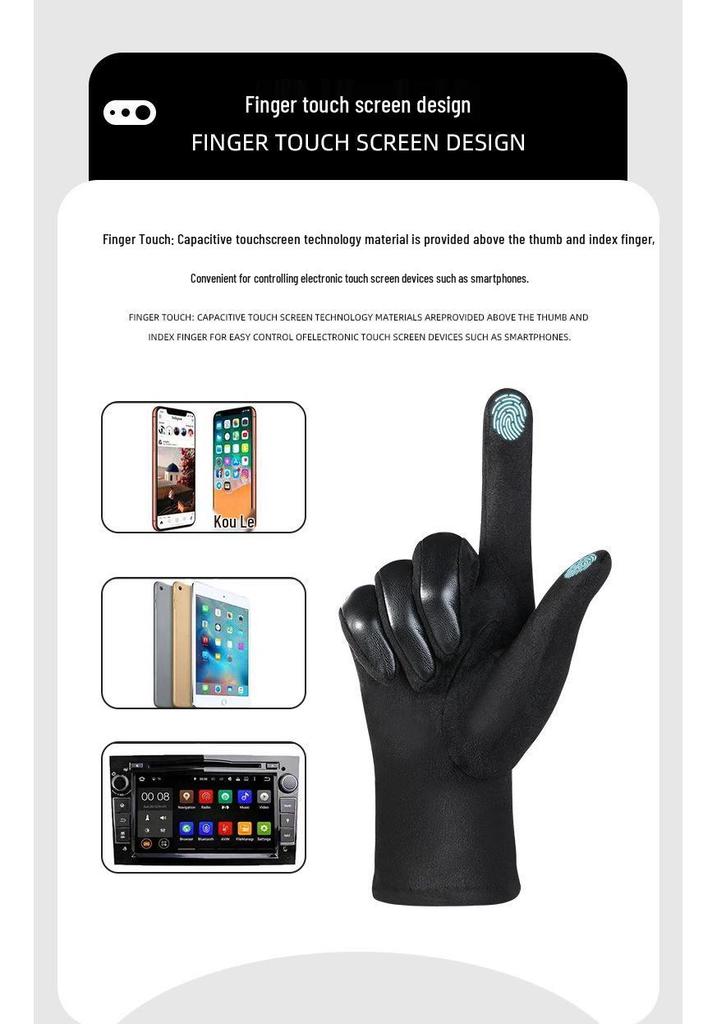Women's Winter PU Leather Touchscreen Gloves – Fashionable, Windproof & Warm for Outdoor Cycling