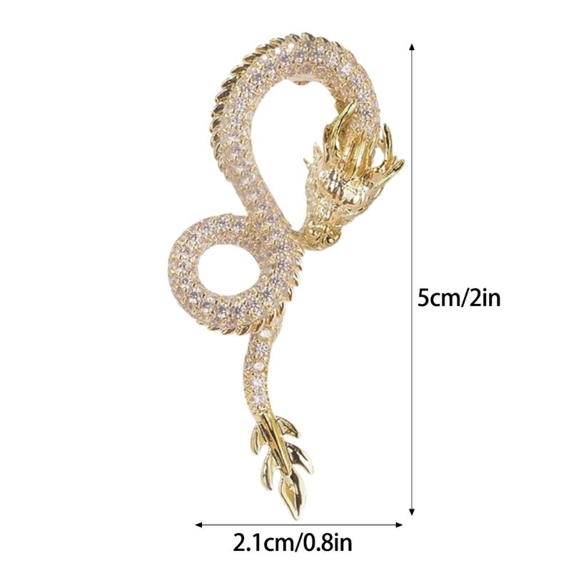 Modische Chinesische Drachen Brosche Anstecknadel Chinesischer Drachen Pin Brosche Elegantes Abzeichen Zubehör für Anspruchsvolle Personen