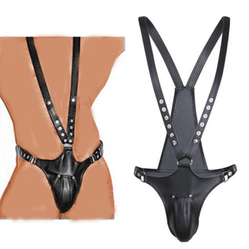 Men Leather Harness Leather Fetish Gay Adjustable Sexual Body Bondage Gay Clothing for Adult Sex Nightclub Wear Restraint Belts