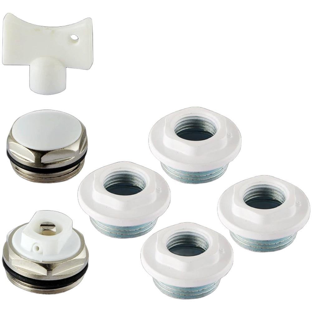 

1/2 3/4 Radiator Mounting Kit Radiator Bleed Valve Left/Right Radiator Adapters With Silicone Gaskets Radiator Exhaust Valve