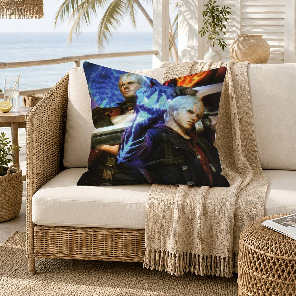CClassic Game DDevil May Cry Pillow Case for Sofa Living Room Home Office Decor Protective Cover