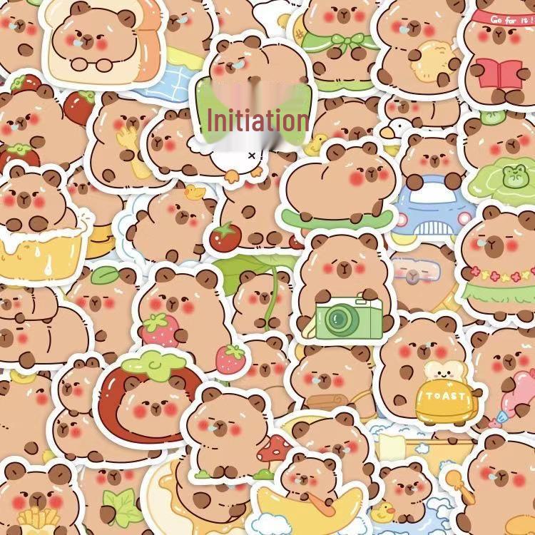 62 Niedliche Wasserschwein-Sticker für Kinder-Notizbücher & DIY-Dekorationen