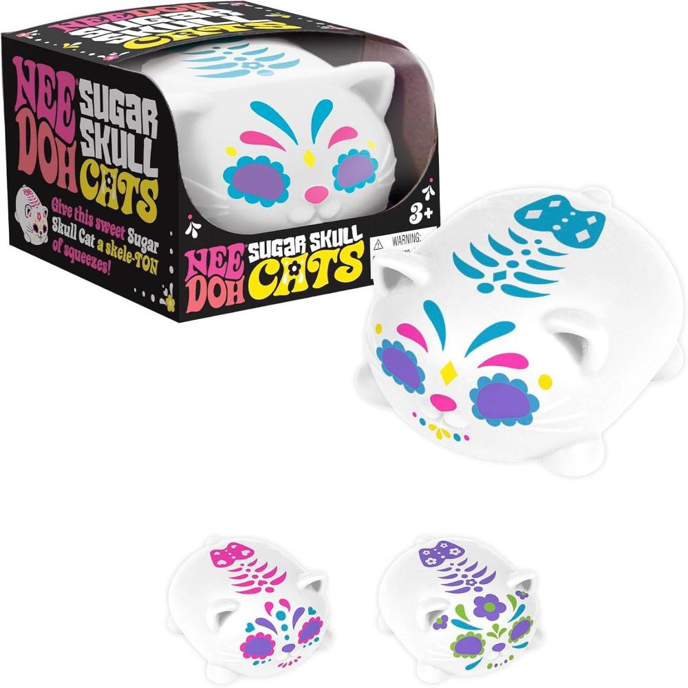 Interesting Toys Needoh Sugar Skull Cats Schylling Buttery-Soft Feel Fidget Toy Asmr Sensory Anti Stress Relief Toy Gifts