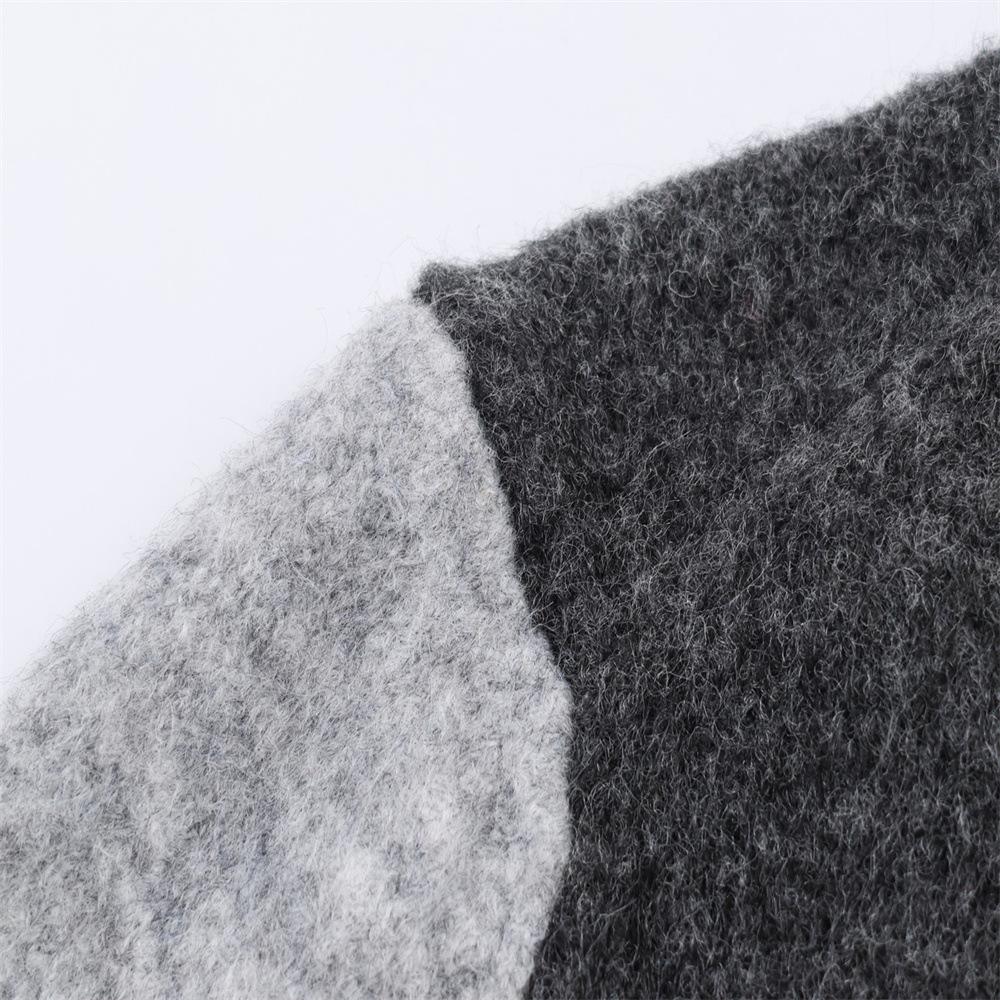 Women's Winter Retro Color Block Knit Cardigan Sweater Coat