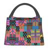 Bolsas de Almuerzo Personalizadas Coloridas con Estampado de Flores Africanas Ankara para Hombres Mujeres Calentador Térmico Aislado Fiambreras para Trabajo Pinic o Viajes