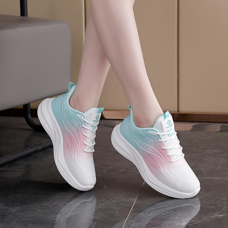 2025 spring new flying woven women's shoes, Korean version of versatile and lightweight women's shoes casual shoes fashion sports shoes FZ6608